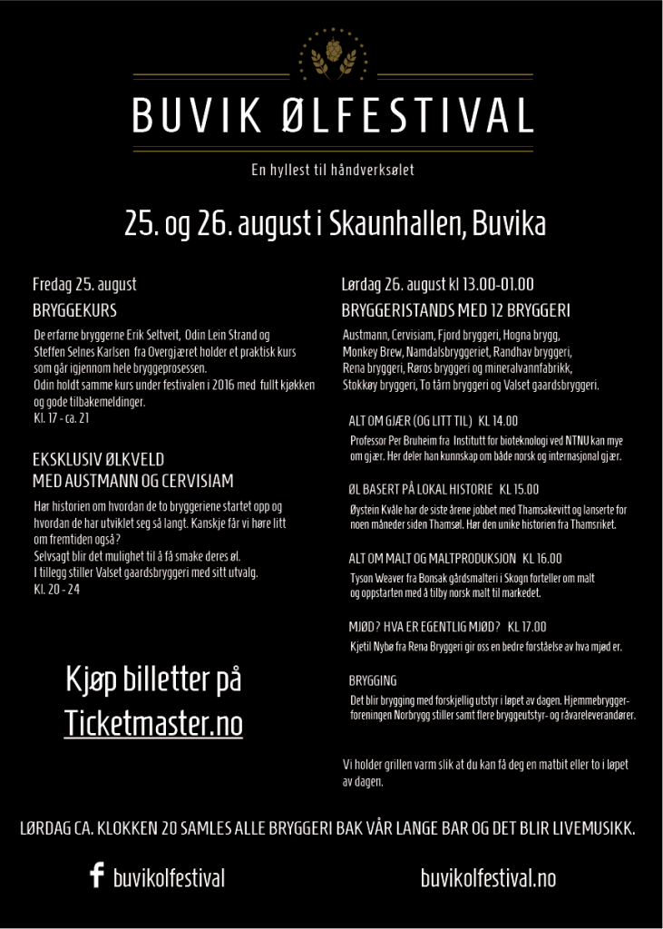 Program for Buvik ølfestival 2017 