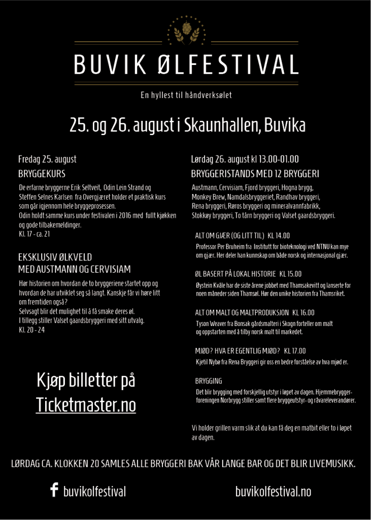 Program for Buvik ølfestival 2017