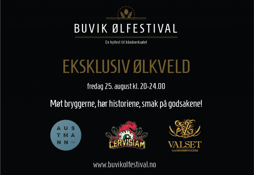 Eksklusiv ølkveld med Austmann og Cervisiam på Buvik ølfestival fredag 25. august 2017